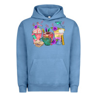 Pigment Pebble Blue School Girl Coffee Cup Bbs Urban Hoodie - BundleAndBundleShop