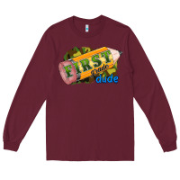 Burgundy first grade dude Long Sleeve Tee - RanaPortraitStore