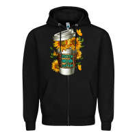 Black Mama Needs Coffee Cup Zipper Hoodie - FaDigitalArtStudio
