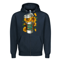 Navy Mama Needs Coffee Cup Zipper Hoodie - FaDigitalArtStudio