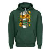Sports Green Mama Needs Coffee Cup Zipper Hoodie - FaDigitalArtStudio