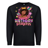 Black birthday princess with afro girl Premium Sweatshirt - NancyCooperArtShop