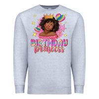 Heather Grey birthday princess with afro girl Premium Sweatshirt - NancyCooperArtShop