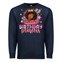 Navy birthday princess with afro girl Premium Sweatshirt - NancyCooperArtShop