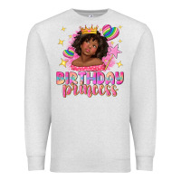 Oatmeal Heather birthday princess with afro girl Premium Sweatshirt - NancyCooperArtShop