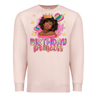 Pale Pink birthday princess with afro girl Premium Sweatshirt - NancyCooperArtShop