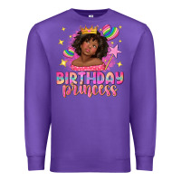Purple birthday princess with afro girl Premium Sweatshirt - NancyCooperArtShop