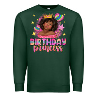 Sports Green birthday princess with afro girl Premium Sweatshirt - NancyCooperArtShop