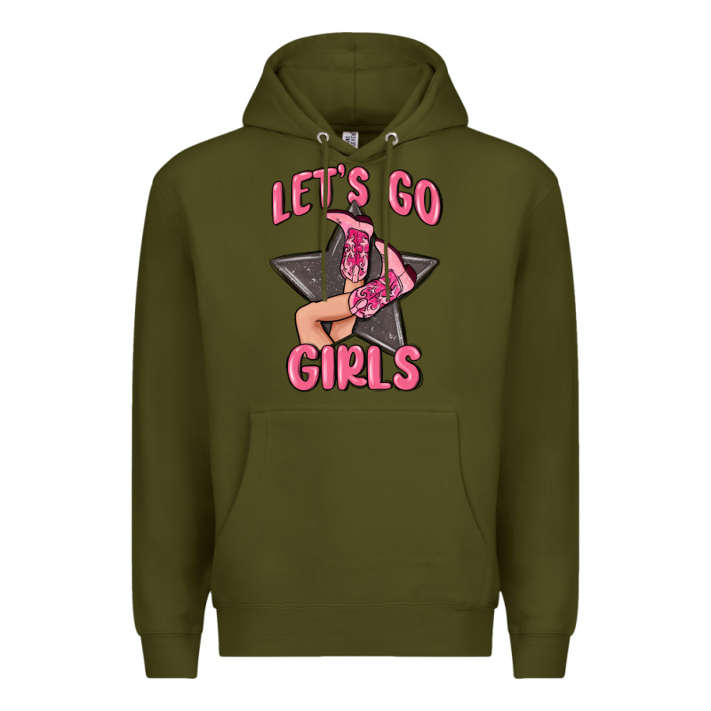 Lets Go Girls Cowgirl Boots Star Premium Hoodie by MaliasSmallBusiness | Teevron