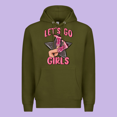 Lets Go Girls Cowgirl Boots Star Premium Hoodie Designed By Maliassmallbusiness
