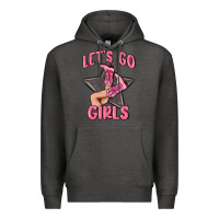 Charcoal Heather lets go girls cowgirl boots star Premium Hoodie - MaliasSmallBusiness