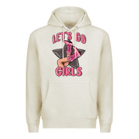 Oatmeal Heather lets go girls cowgirl boots star Premium Hoodie - MaliasSmallBusiness