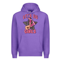Purple lets go girls cowgirl boots star Premium Hoodie - MaliasSmallBusiness
