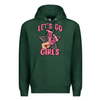 Sports Green lets go girls cowgirl boots star Premium Hoodie - MaliasSmallBusiness