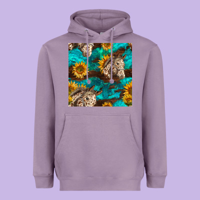 Appaloosa Horses And Sunflowers Seamless Pattern Heavyweight Hoodie Designed By Bundleandbundleshop