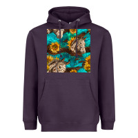 Plum appaloosa horses and sunflowers seamless pattern Heavyweight Hoodie - BundleAndBundleShop
