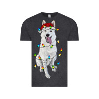 Vintage Black Christmas White Shepherd With Christmas Lights Vintage Tee - RanaPortraitStore