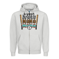 Dove Grey baseball mama mama mama Zipper Hoodie - CowhideDigitalArt