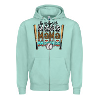 Seafoam baseball mama mama mama Zipper Hoodie - CowhideDigitalArt