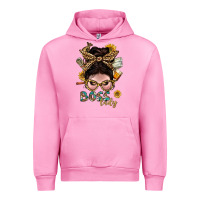 Fuchsia Pink Western Messy Bun Boss Lady With Money Urban Hoodie - BundleAndBundleShop