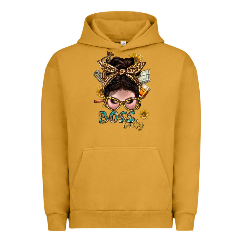Western Messy Bun Boss Lady With Money Urban Hoodie by BundleAndBundleShop | Teevron
