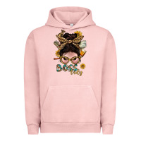 Pigment Salmon Western Messy Bun Boss Lady With Money Urban Hoodie - BundleAndBundleShop