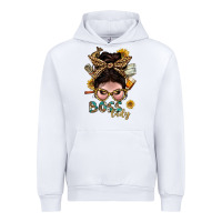 White Western Messy Bun Boss Lady With Money Urban Hoodie - BundleAndBundleShop