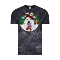 Cloud Black Christmas White Shepherd With Cowhide Vintage Tee - RanaPortraitStore