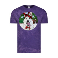 Cloud Purple Christmas White Shepherd With Cowhide Vintage Tee - RanaPortraitStore