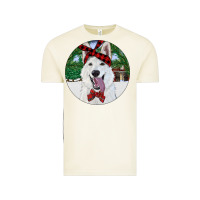 Vintage Arctic Christmas White Shepherd With Cowhide Vintage Tee - RanaPortraitStore
