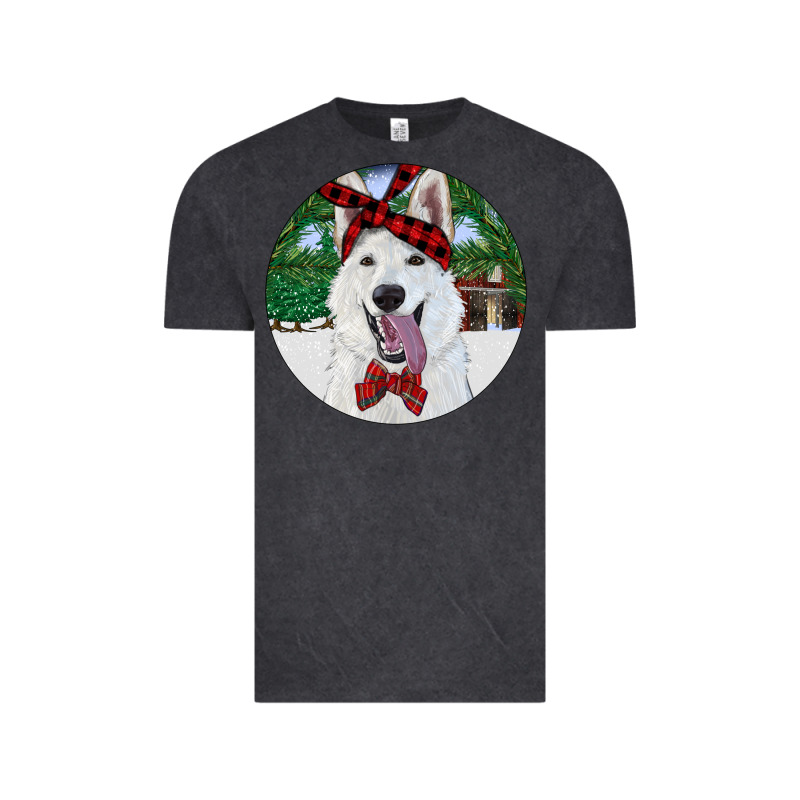 Christmas White Shepherd With Cowhide Vintage Tee by RanaPortraitStore | Teevron