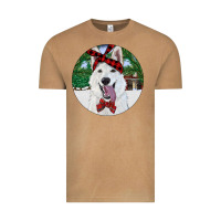 Vintage Camel Christmas White Shepherd With Cowhide Vintage Tee - RanaPortraitStore