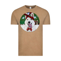 Vintage Coffee Christmas White Shepherd With Cowhide Vintage Tee - RanaPortraitStore
