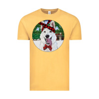 Vintage Mustard Christmas White Shepherd With Cowhide Vintage Tee - RanaPortraitStore