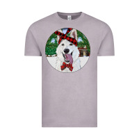 Vintage Zinc Christmas White Shepherd With Cowhide Vintage Tee - RanaPortraitStore