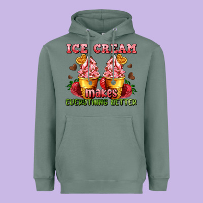 Ice Cream Makes Everything Better Heavyweight Hoodie Designed By Adodesignshop