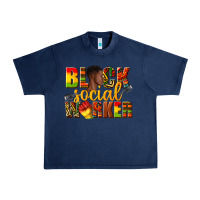 Navy black social worker Urban Heavy Tee - texasbilliewilder