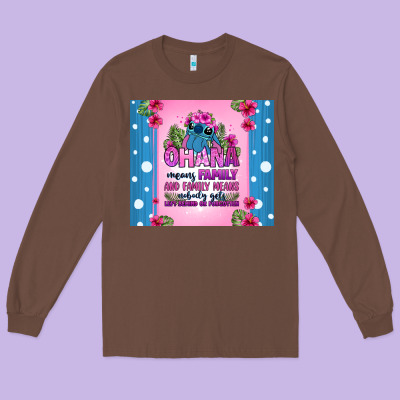 Ohana Means Family Stitch Long Sleeve Tee Designed By Zillion Design Studio