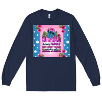 Navy ohana means family stitch Long Sleeve Tee - Zillion Design Studio