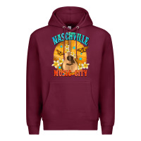 Burgundy naschville music city Premium Hoodie - NancyCooperArtShop