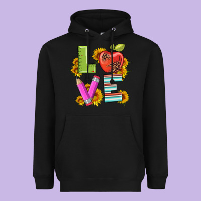 Love With Pen And  Serape Leopard Heavyweight Hoodie Designed By Artiststas