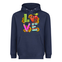 Navy love with pen and  serape leopard Heavyweight Hoodie - Artiststas