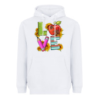 White love with pen and  serape leopard Heavyweight Hoodie - Artiststas