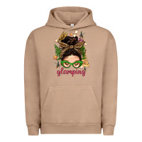 Pigment Burro Glamping Messy Bun With Glamping Camp Tent Bbs Urban Hoodie - BundleAndBundleShop