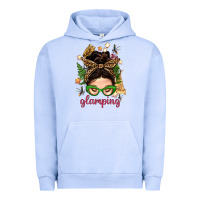 Pigment Grape Ice Glamping Messy Bun With Glamping Camp Tent Bbs Urban Hoodie - BundleAndBundleShop