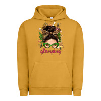 Pigment Peanut Butter Glamping Messy Bun With Glamping Camp Tent Bbs Urban Hoodie - BundleAndBundleShop