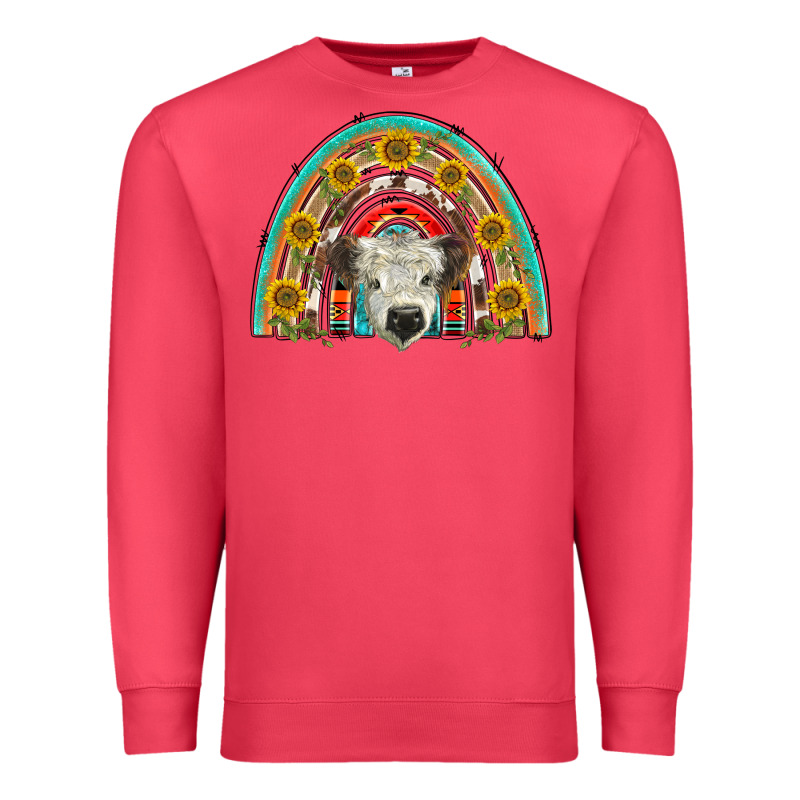 Scottish White Calf  Rainbow Premium Sweatshirt by BarkalooDesign | Teevron