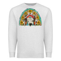 Oatmeal Heather scottish white calf  rainbow Premium Sweatshirt - BarkalooDesign