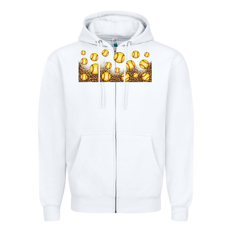 Leopard Softball 16oz Libbey Glass Zipper Hoodie by HRA Design Shop | Teevron