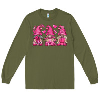 Army Green Breast Cancer Gnomes Long Sleeve Tee - texasbilliewilder